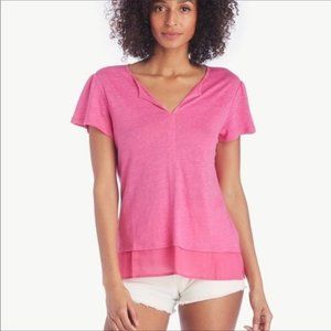 Sanctuary “Uptown Tee” in wild cherry. In size xsmall. 100% Linen. NWT